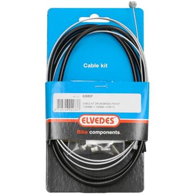 Elvedes Trommelrem kabelkit 1000mm / 1250mm verzinkt - zwart (op kaart)
