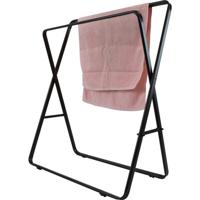 Handdoekrek metaal - zwart - thumbnail