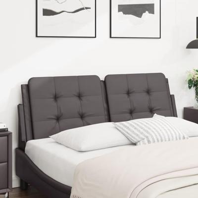 Hoofdbordkussen 120 cm kunstleer grijs