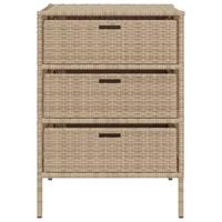 Tuinkast 55x59x80 cm poly rattan beige - thumbnail