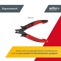 Wiha Zijkniptang Electronic brede, spitse kop zonder facet | 130mm/5 1/2" - 26818 - 26818a - thumbnail