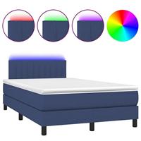 Boxspring met matras en LED stof blauw 120x200 cm - thumbnail