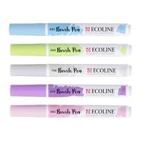 Bruynzeel Ecoline brush pen set pastel, 5 kleuren - thumbnail