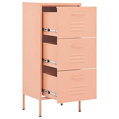 VidaXL Opbergkast 42,5x35x101,5 cm staal roze