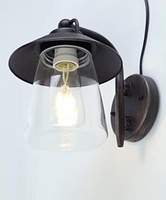 Buitenlamp voordeur zwart glas roest &apos;Cate&apos; E27
