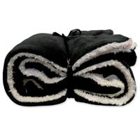 Unique Living Unique Living Lars coral fleece/suede plaid 150x200cm black - thumbnail