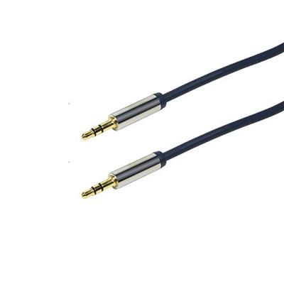 LogiLink CA10500 Jackplug Audio Aansluitkabel 5.00 m Donkerblauw (mat) Vergulde steekcontacten