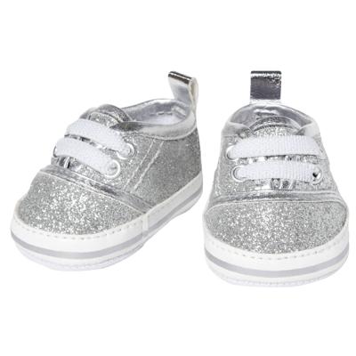 Heless Poppensneakers glitter zilver, 30-34 cm