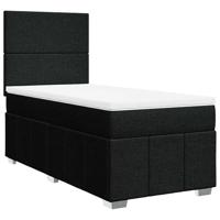 Boxspring met matras stof zwart 90x190 cm - thumbnail