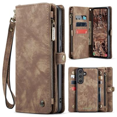 Caseme Samsung Galaxy S25 FE hoes - Vintage 2 in 1 portemonnee - Bruin Caseme Samsung Galaxy S25 FE hoes - Vintage 2 in 1 portemonnee - Bruin