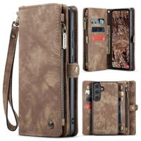 Caseme Samsung Galaxy S25 FE hoes - Vintage 2 in 1 portemonnee - Bruin - thumbnail