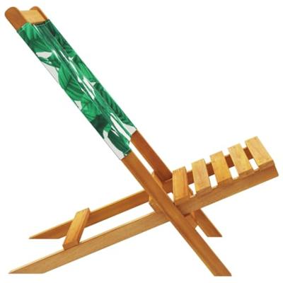 Tuinstoelen 2 st bladpatroon massief acaciahout en stof - thumbnail