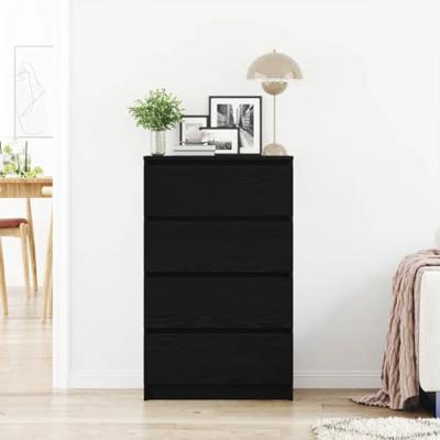 Dressoir 60x35x98,5 cm spaanplaat zwart eikenkleurig