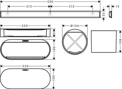 Hansgrohe WallStoris Bundelset Badkamer 50cm Mat Zwart