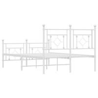 Bedframe met hoofd- en voeteneinde metaal wit 120 x 190 cm - thumbnail