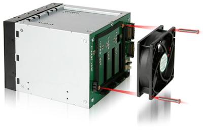 Icy Dock MB155SP-B 5x2,5 /3,5 SATA backplane voor 3x extern 5,25