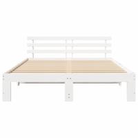 Bedframe met hoofdeinde Wit 160 x 200 cm Massief grenenhout - thumbnail