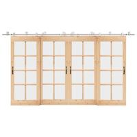 Schuifdeur onderdelenset 200 cm roestvrij staal zilverkleurig - thumbnail