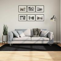 VidaXL Vloerkleed pamplona shaggy hoogpolig modern 100x200 cm zwart - thumbnail