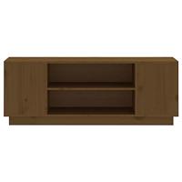 Tv-meubel 110x35x40,5 cm massief grenenhout honingbruin - thumbnail