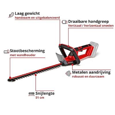 Einhell GC-CH 18/50 Li-Solo Power X-Change Heggenschaar Accu Zonder lader, Zonder accu Li-ion 550 mm Einhell GC-CH 18/50 Li-Solo Power X-Change Heggenschaar Accu Zonder lader, Zonder accu Li-ion 550 mm