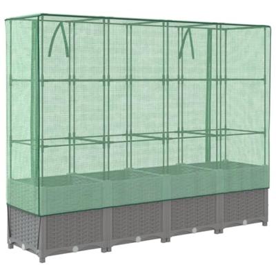 VidaXL Plantenbak verhoogd met kashoes 160x40x138 cm rattanlook VidaXL Plantenbak verhoogd met kashoes 160x40x138 cm rattanlook