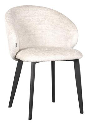 LABEL51 Eetkamerstoel Logan - Creme - - Zwart Metalen Frame