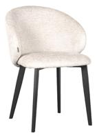 LABEL51 Eetkamerstoel Logan - Creme - - Zwart Metalen Frame - thumbnail