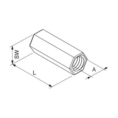 Fischer 508833 Verlenginsmof (l) 40 mm M16 Staal Galvanisch verzinkt 50 stuk(s)