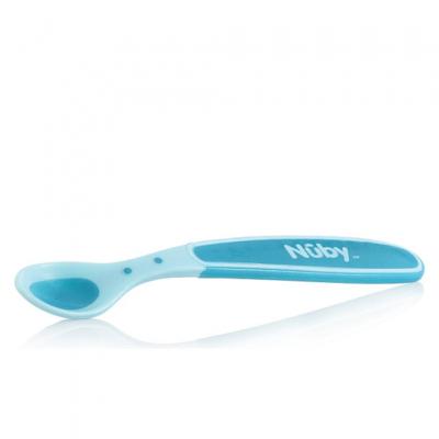 Nuby lepels warmtegevoelig 22,5 cm mintgroen 3m+ 3 stuks