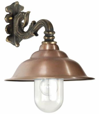 KS Verlichting Bronzen muurlampChateau met koperen kap - 1296