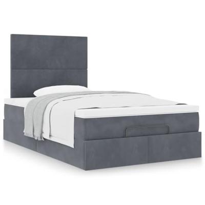 Ottoman bed met matrassen 120x200cm fluweel donkergrijs