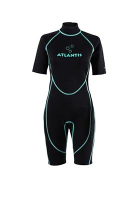 Atlantis 2Mm Adventure Shorty Wetsuit Dames Black/Turquoise 12