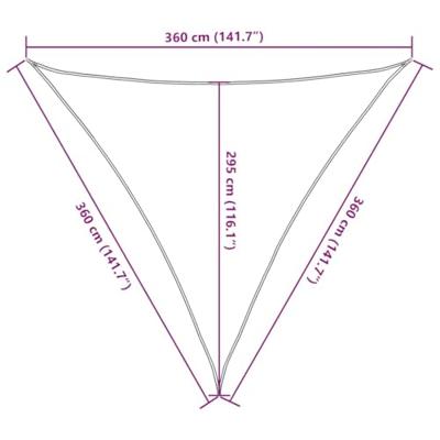 VidaXL Zonnezeil 160 g/m² driehoekig 3,6x3,6x3,6 m hdpe zandkleurig