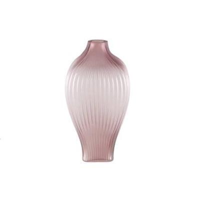 PTMD Halde Light Purple solid glass vase ribbed high