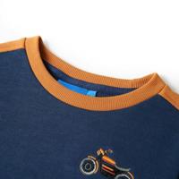 Kindertrui met motorontwerp 116 indigo-blauw - thumbnail