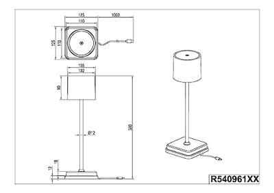 Trio Oplaadbare tafellampFernandez zwart - R54096132