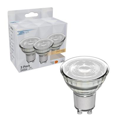 GU10 LED Spots - Warm wit licht - 4W/50W - 345 lm - 3PACK