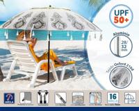 Strandparasol Wit Ø 220 cm SPF50+ Boho - thumbnail