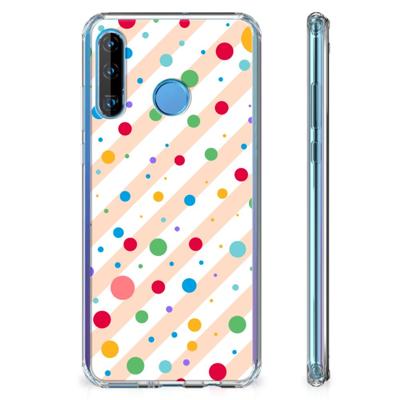 Huawei P30 Lite Doorzichtige Silicone Hoesje Dots Huawei P30 Lite Doorzichtige Silicone Hoesje Dots