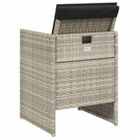 Tuinstoelen 4 st met kussens poly rattan lichtgrijs - thumbnail