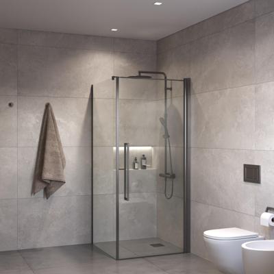 Douchecabine Sanivo Suno Helder Glas Met Gunmetal Profiel (Alle Maten)