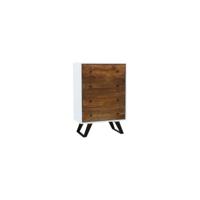 Ladekast DKD Home Decor Wit 70 x 40 x 105 cm Metaal Mangohout - thumbnail