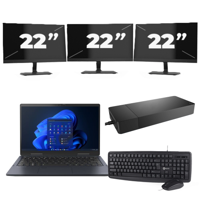 Toshiba Portege X30W-J-10C - Intel Core i5-11e Generatie - 13 inch - 16GB RAM - 256GB SSD - Windows 11 Home + 3x 22 inch Monitor - thumbnail