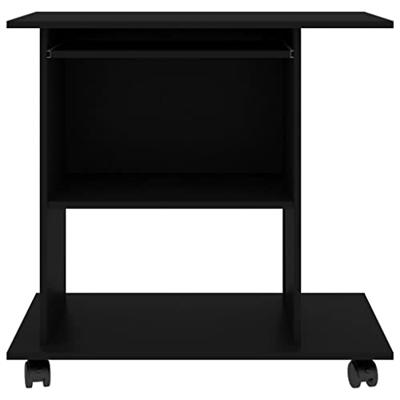 Computerbureau 80x50x75 cm bewerkt hout zwart - thumbnail