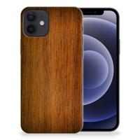 iPhone 12 | 12 Pro (6.1") | Bumper Hoesje | Donker Hout - thumbnail