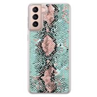 Samsung Galaxy S21 hybride hoesje - Snake pastel - thumbnail