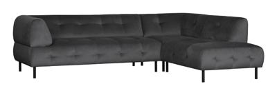 WOOOD Hoekbank 'Lloyd' Rechts, Velvet, kleur Cast Iron