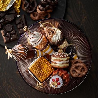 Decoris kerstornament glas chocolade ijsjes 16,4cm