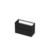 INK - Onderkast 2 Laden Greeploos Gelakt 45gr A-symmetrisch - 1000x450x650 Mm - Mat Zwart - thumbnail